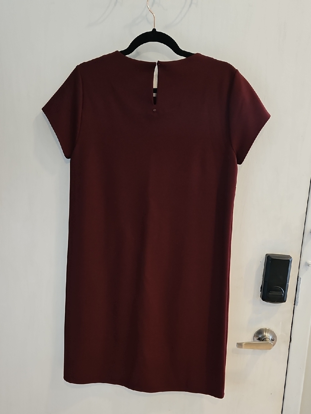 Cuyana Maroon Ponte Short-Sleeve Shift Mini Dress SM - Picture 4 of 8